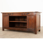 French Walnut Hotel Reception Counter from Burgundy