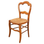 English 19th century fruitwood chair with a rush seat