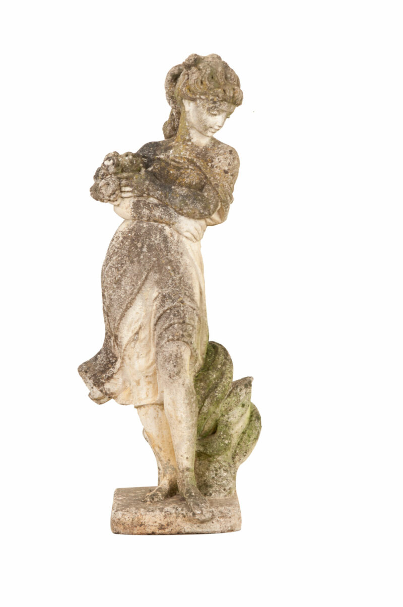 French 19th Century Garden Statue of a Maiden