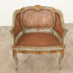 Reproduction Louis XV Style Painted & Cane Bergere