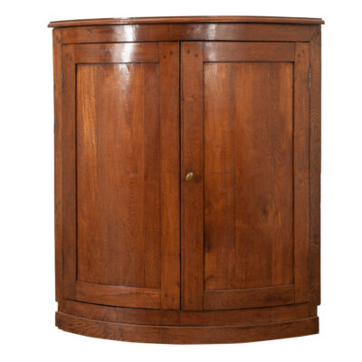 French Solid Oak Demilune Corner Cabinet