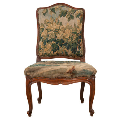 French Louis XV Period Walnut Chair with Original Tapestry
