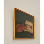 Framed Violin Still Life Oil Painting