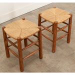 Pair of French Charlotte Perriand Style Stools