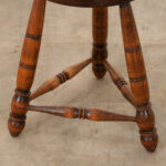 French Vintage Solid Oak Stool