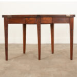 French Walnut Demilune Console Game Table