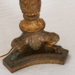 French 19th Century Brass and Onyx Single Lamp