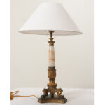 French 19th Century Brass and Onyx Single Lamp
