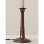 French Vintage Candlestick Lamp with New Shade