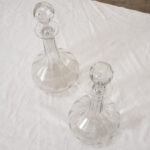 Pair of  French 19th Century Clear Glass Decanters