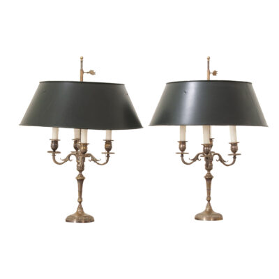 Pair of Candelabra Lamps in the Bouillotte Style