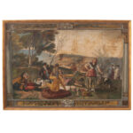 Large Framed Painting “La Merienda” by A. Minguez