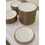 French Limoges 54 Piece Black & Gold Service