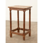 French Solid Oak Primitive Stool or Side Table