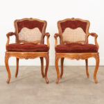 Pair of French 18th Century Louis XV Style  Fauteuils