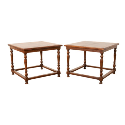 French Pair of Square End Tables or Coffee Tables