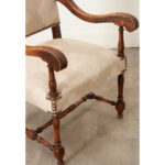 French 19th Century Walnut & Upholstered Fauteuil