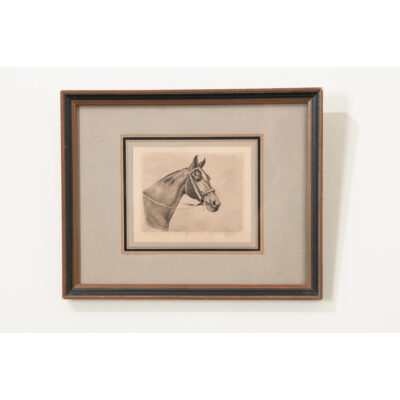 Petite Framed Drawing of a Horse