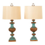 Pair of French Reproduction Painted Lamps