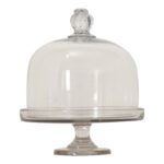 French Glass Pastry Display Dome on Pedestal