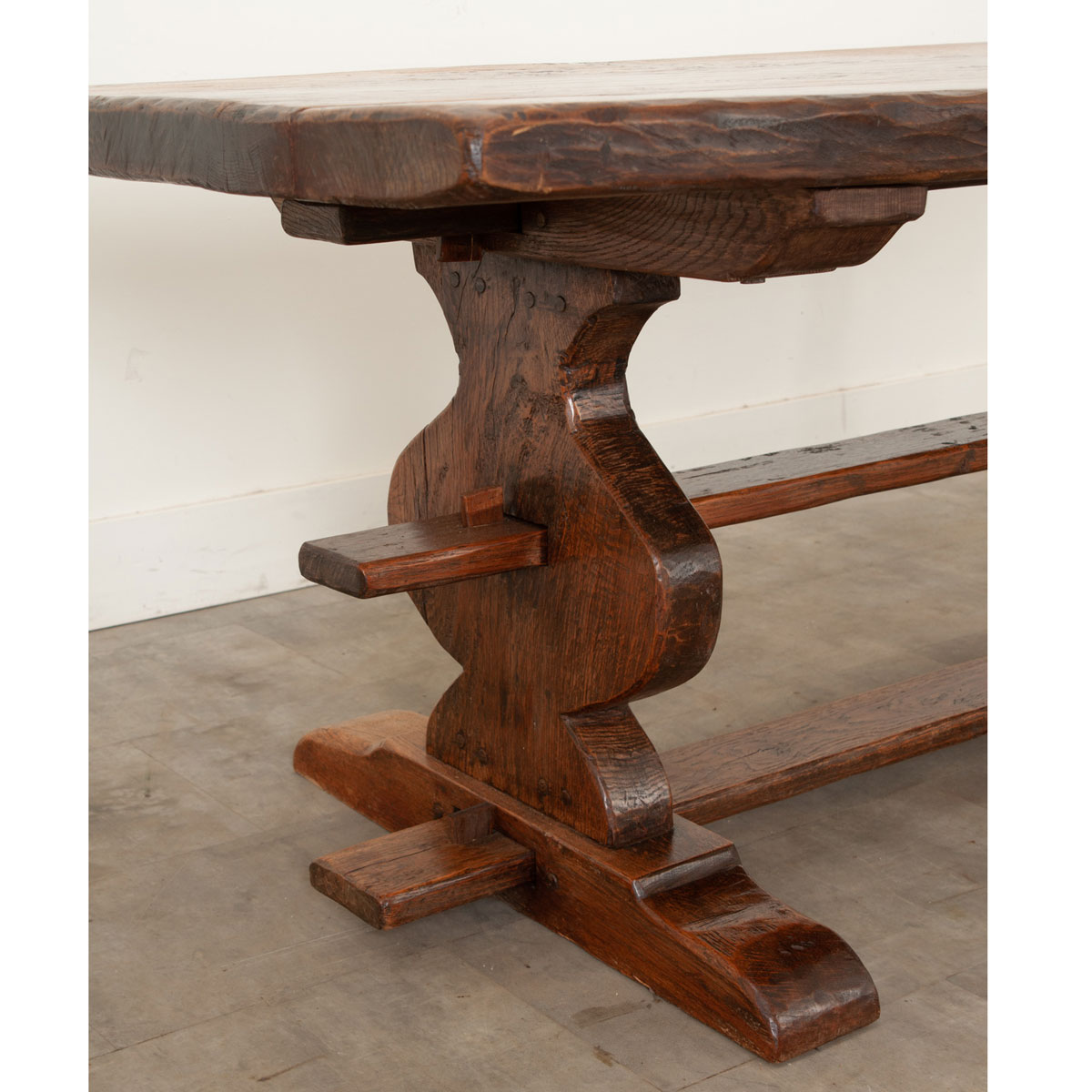 French 19th Century Oak Trestle Table - Fireside Antiques