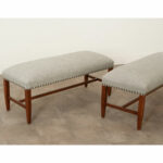 Pair of Reproduction Mahogany & Upholstered Benches