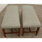 Pair of Reproduction Mahogany & Upholstered Benches
