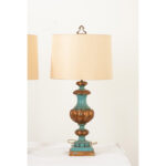 Pair of French Reproduction Painted Lamps