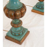 Pair of French Reproduction Painted Lamps