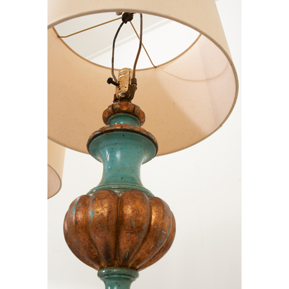 Pair of French Vintage Painted Lamps - Fireside Antiques