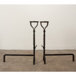 Pair of French 18th Century Forged Iron Andirons