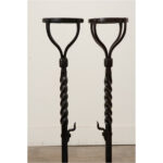 Pair of French 18th Century Forged Iron Andirons