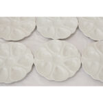 Set of 6 White Oyster Plates