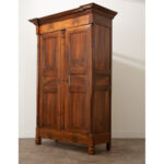 French Empire Solid Walnut Armoire