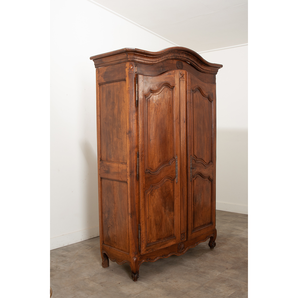 French 18th Century Solid Walnut Armoire - Fireside Antiques, image size:1200x1200