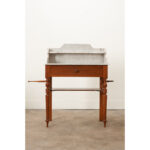 French Pitch Pine and Marble Vanity