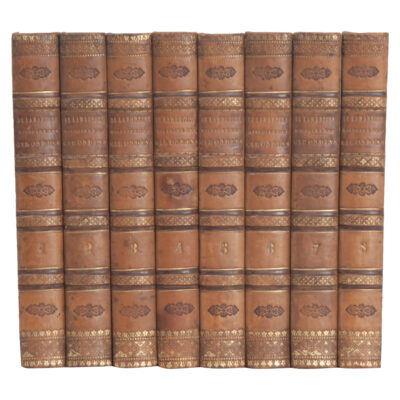 Set of 8 Leather-Bound Books by A. de Lamartine