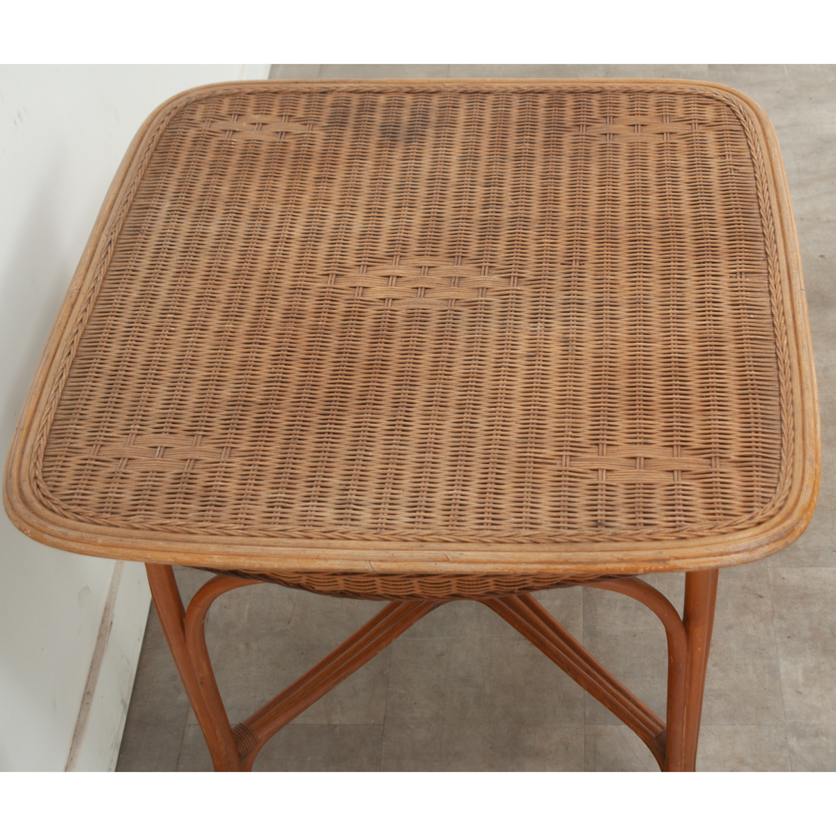 French Vintage Rattan \u0026 Bamboo Table - Fireside Antiques, image size:1200x1200