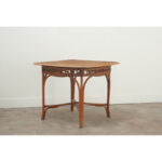 French Vintage Rattan & Bamboo Table