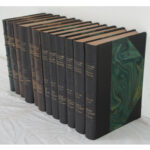 Set of 12 Leather Bound Geography Books