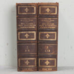 Set of 2 Leather Bound French Scientific Dictionaries