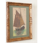 French Framed Painting of a Ship