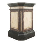 Large Faux Marble Painted Triangular Pedestal 1 Large Faux Marble Painted Triangular Pedestal
