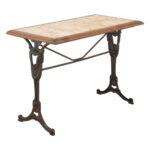 French Iron, Walnut, & Marble Bistro Table