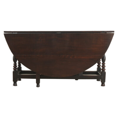 English Solid Oak Gateleg Drop Leaf Table