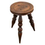French Oak Petite Round Stool