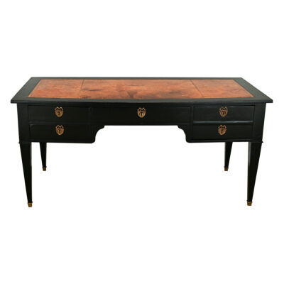 Large French Louis XVI Style Ebonized Desk