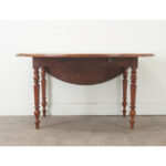 French Burl Fruitwood Drop Leaf Dining Table