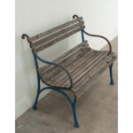 French Petite Painted Garden Bench