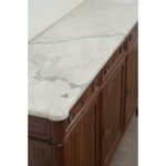 French Mahogany Louis XVI Style Marble Top Enfilade